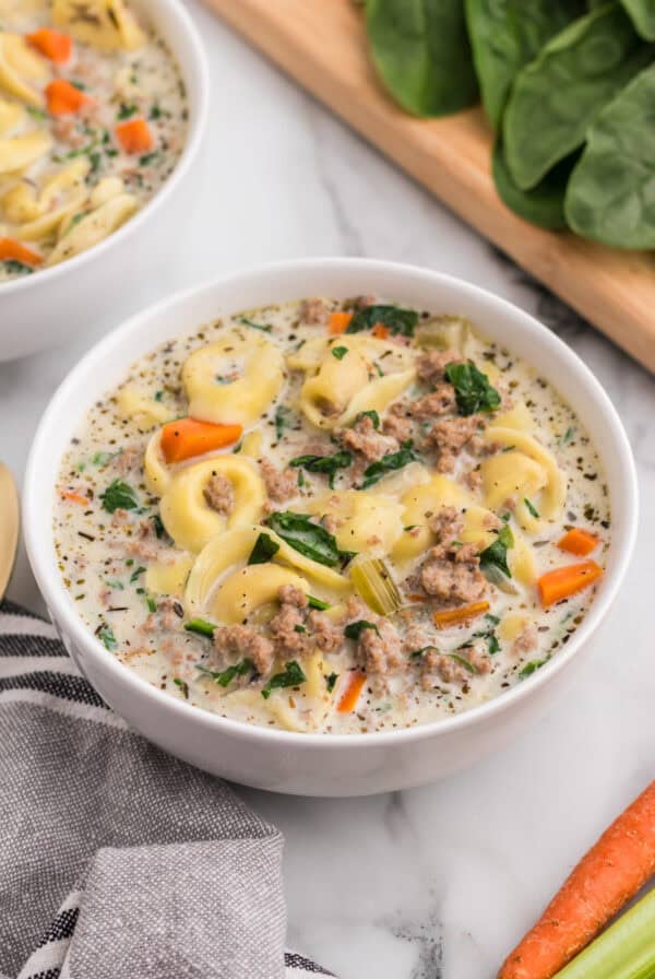 Creamy Sausage Tortellini Soup