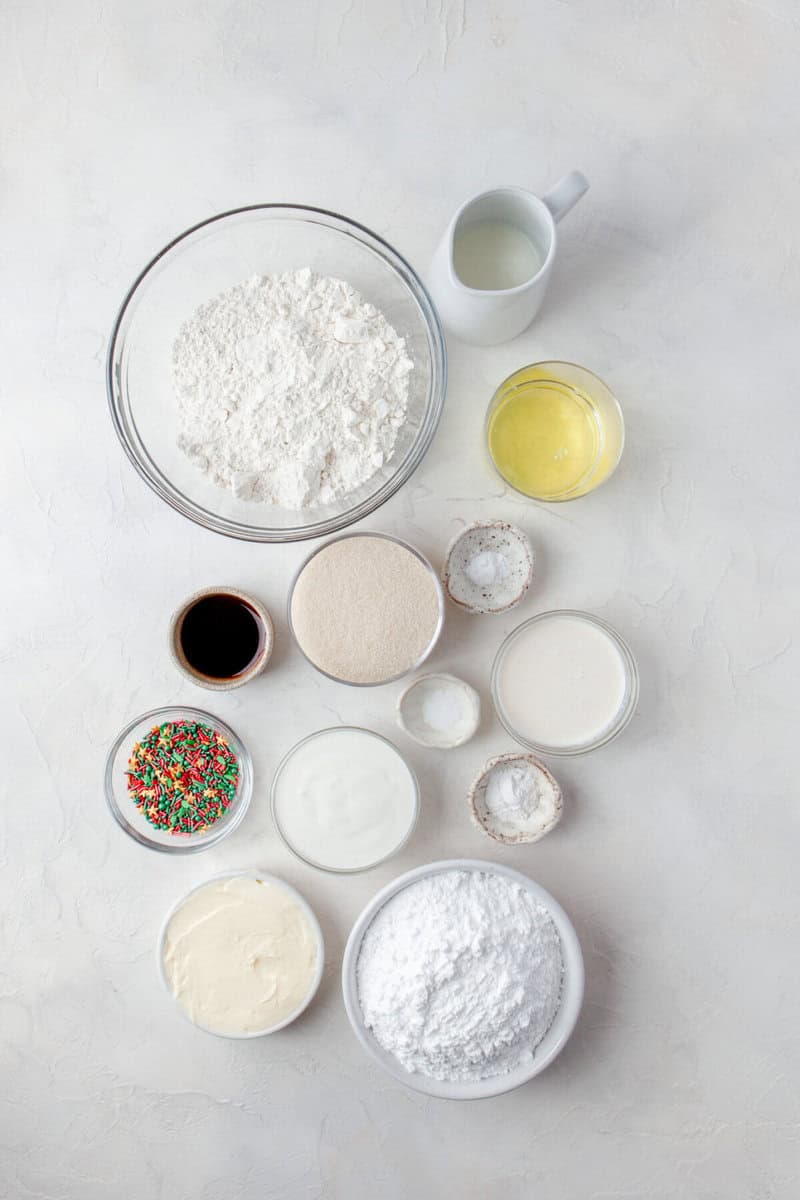 ingredients for the Christmas Cupcakes.