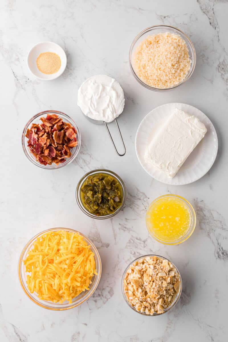 ingredients for the Jalapeno Popper Dip.