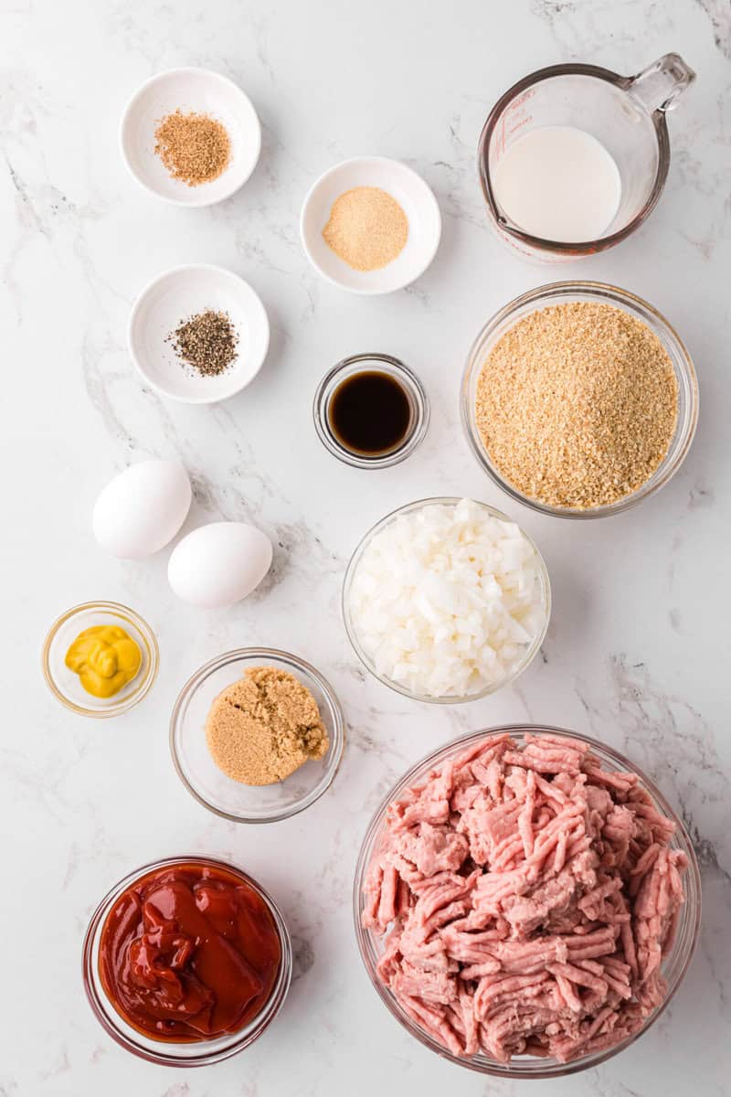 ingredients for the turkey meatloaf.