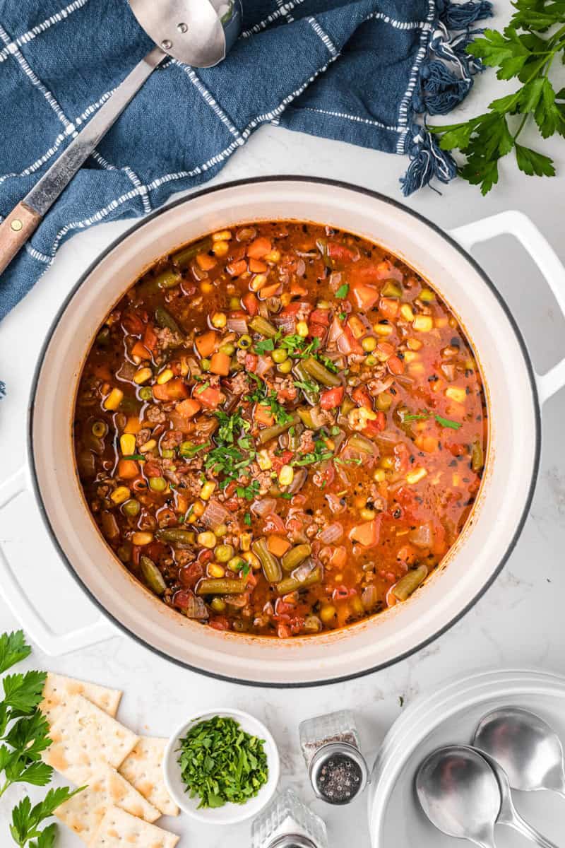 soup cooked in the pot.