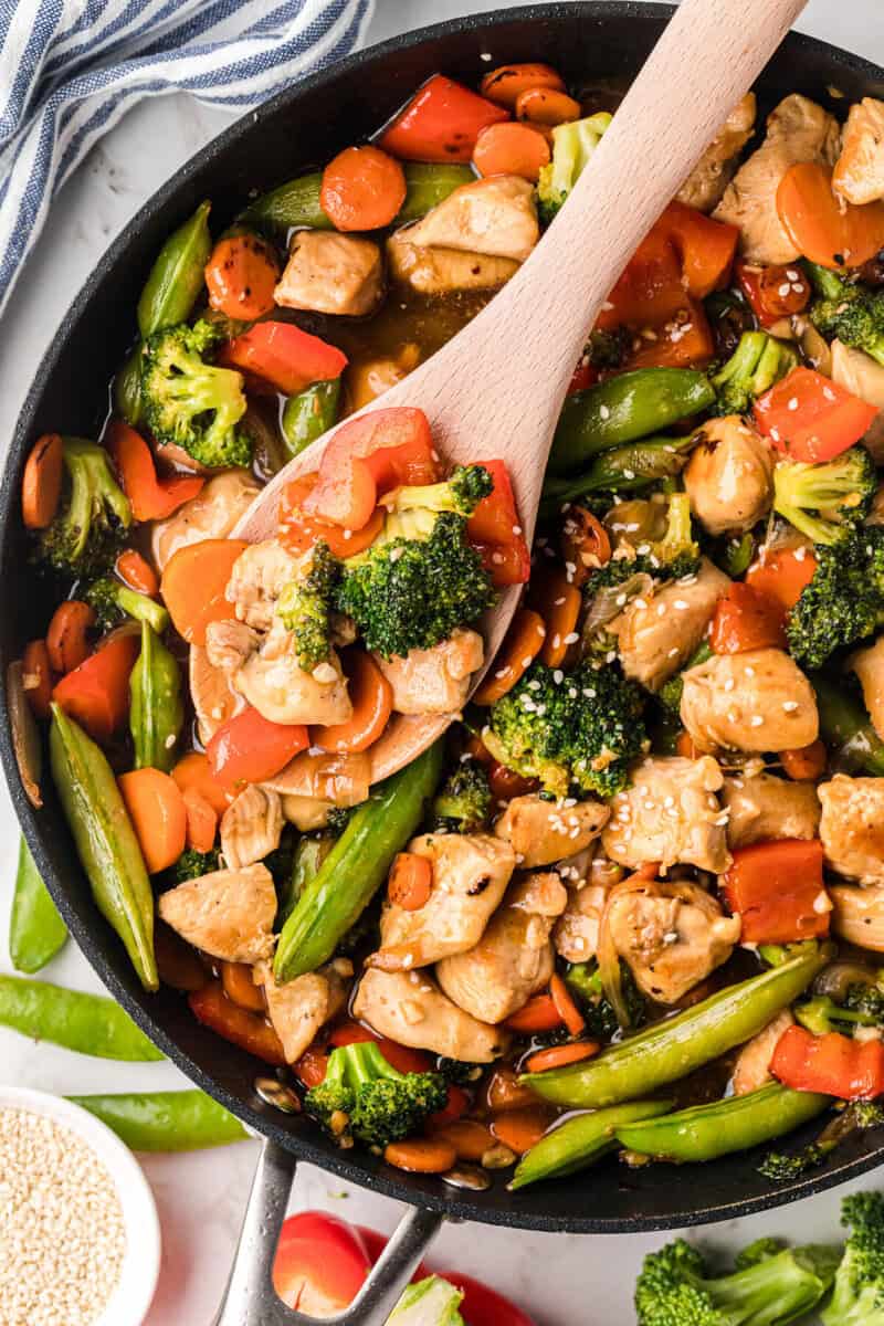 top-down view of the Chicken Stir Fry.
