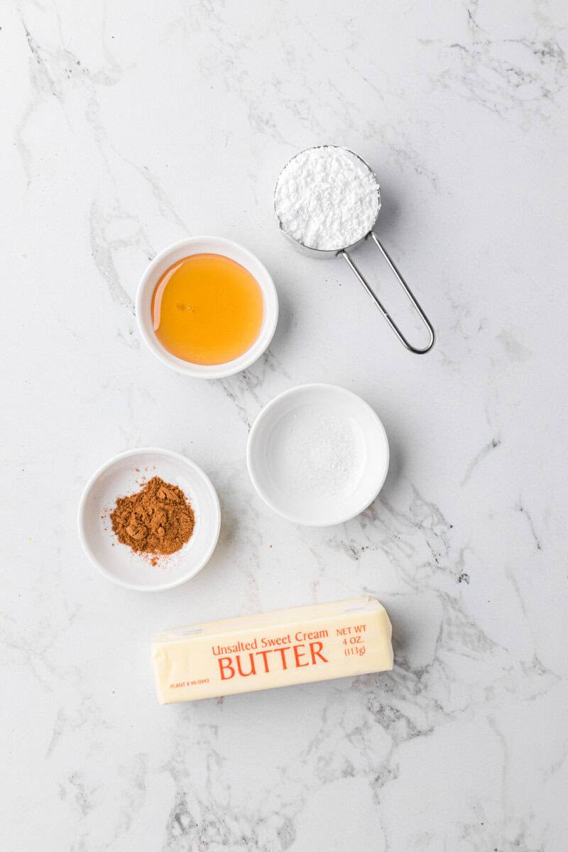 ingredients for the cinnamon honey butter.