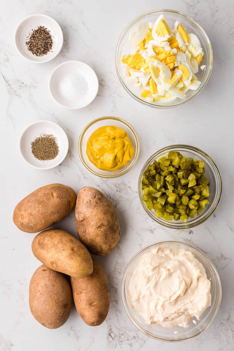 ingredients for the potato salad.