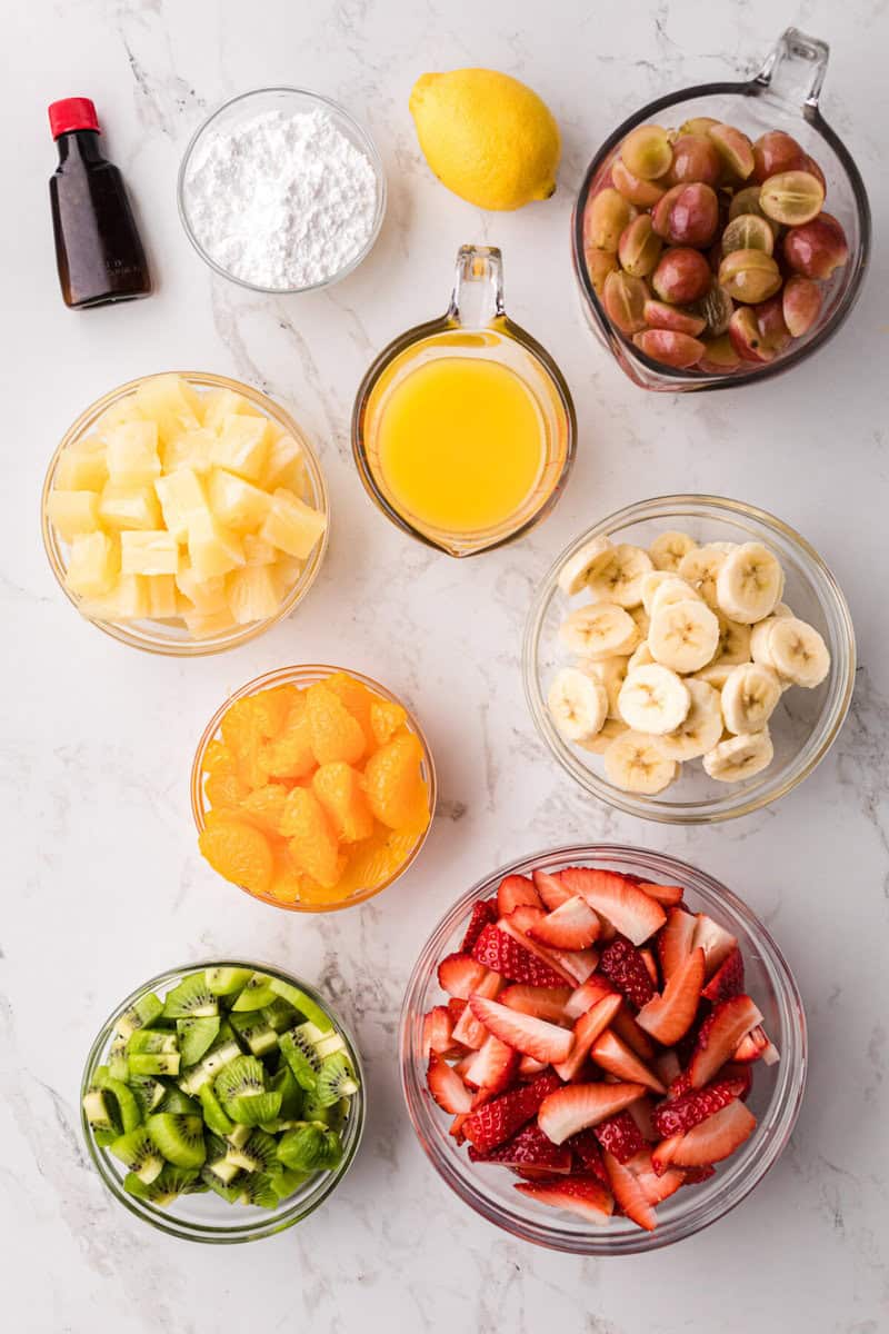 ingredients for the fruit sald.