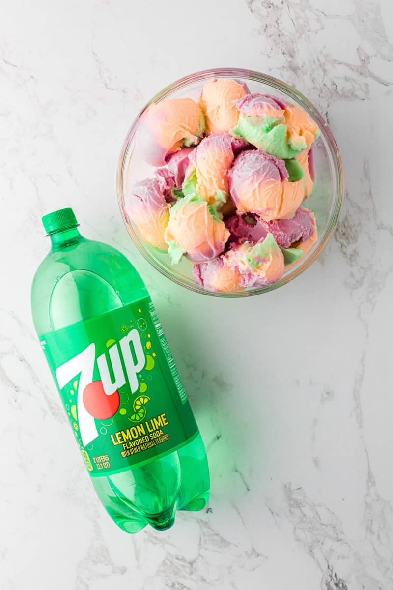 the two ingredients for the Sherbet Punch.
