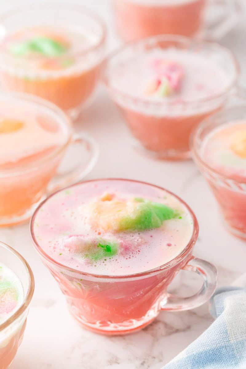 closeup of a glass of the Sherbet Punch.