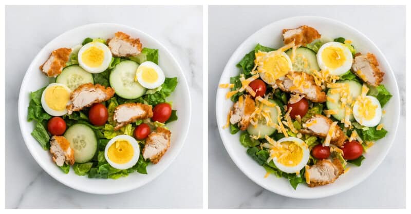 building the Crispy Chicken Salad.
