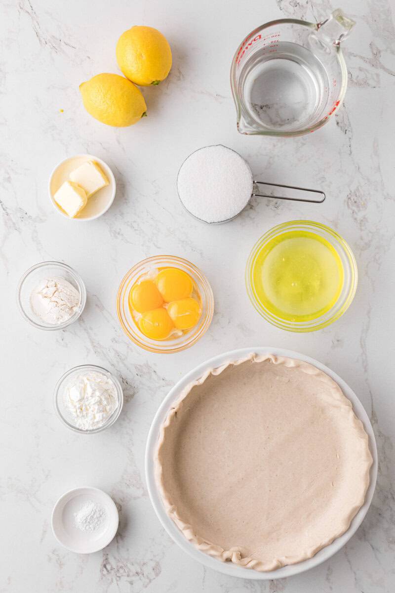 ingredients for the Lemon Meringue Pie.