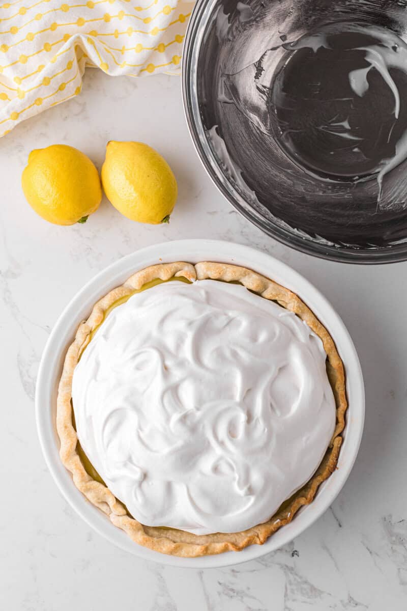Lemon Meringue Pie before baking.