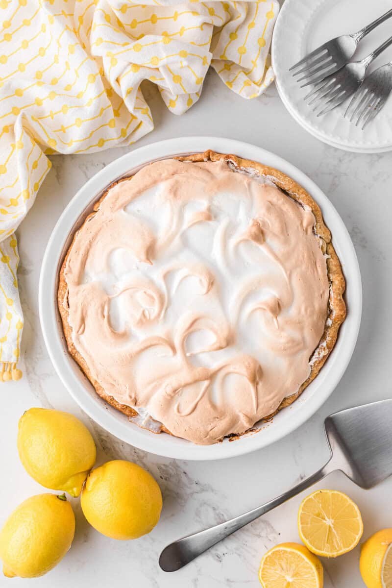 baked and finished Lemon Meringue Pie.