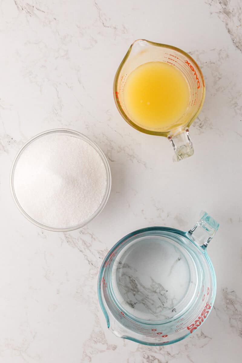 ingredients for the Homemade Lemonade.