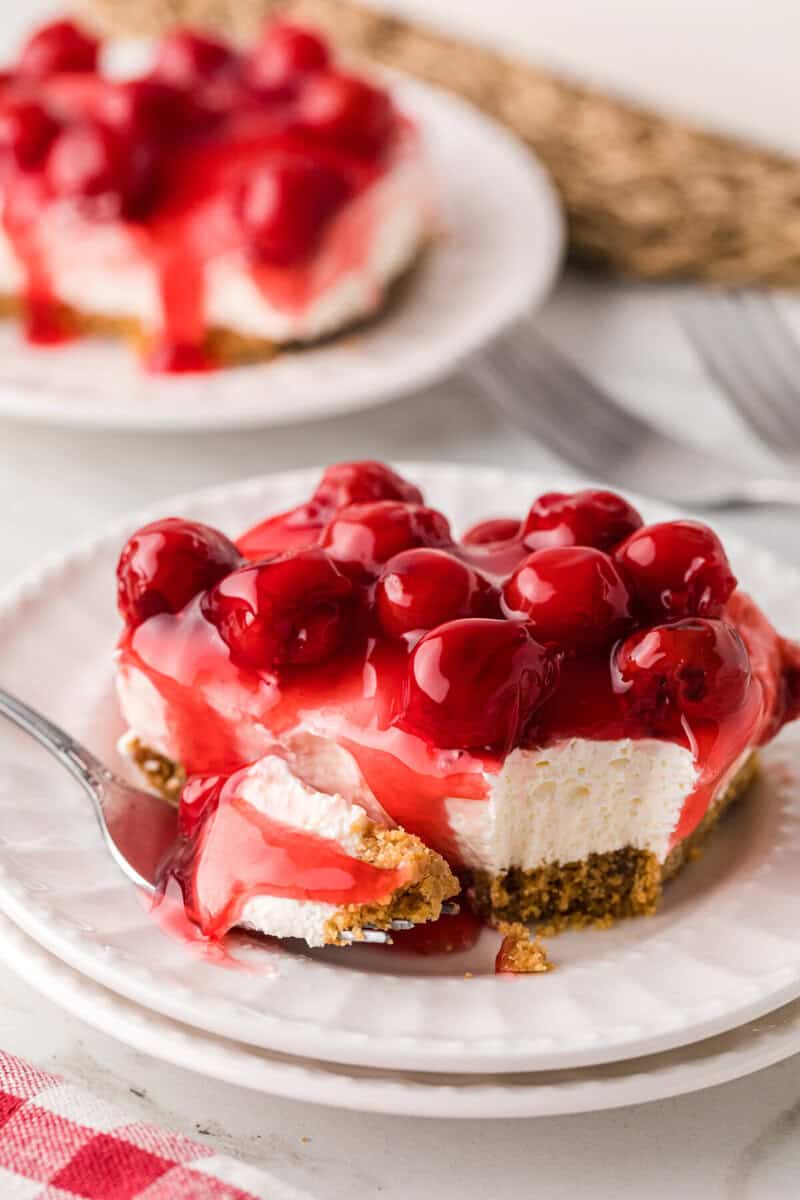 closeup of the Cherry Delight on a white serving plate.