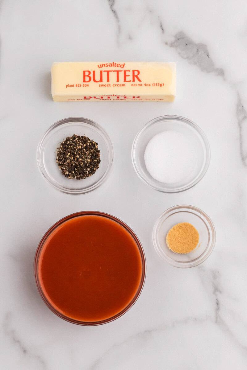 ingredients for the homemade buffalo sauce.