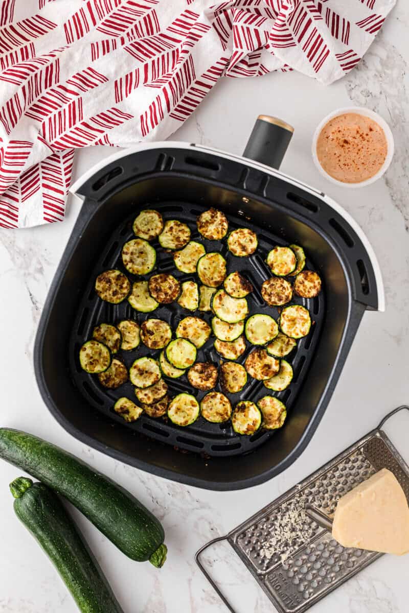 Zucchini cooked in the air fryer. 