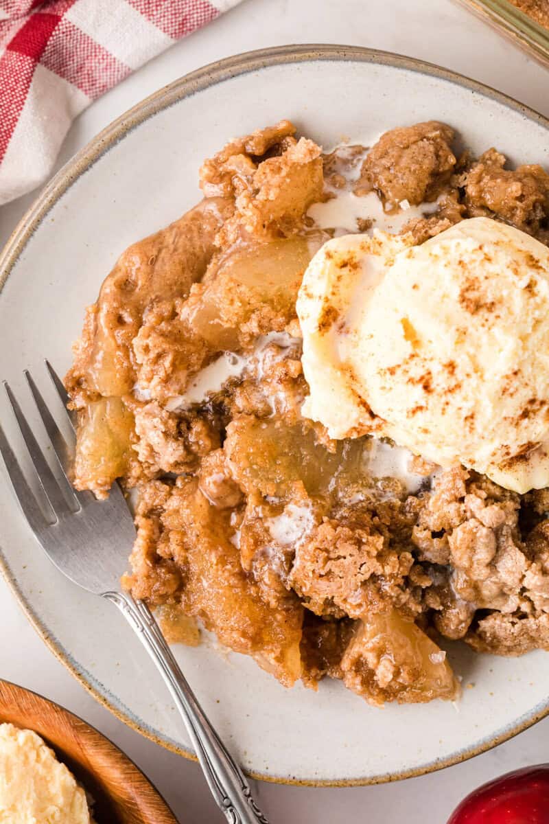 closeup of the Apple Spice Dump Cake.