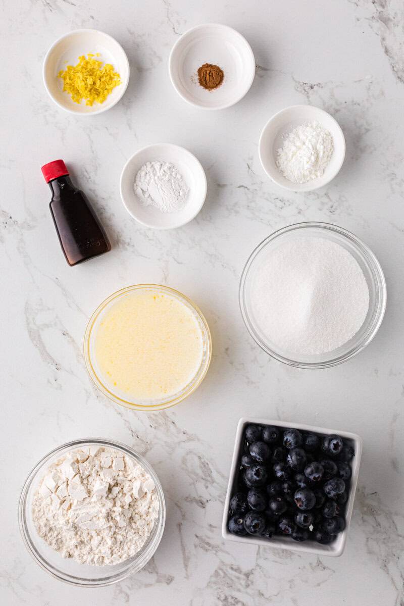 ingredients for the Blueberry Cobbler.