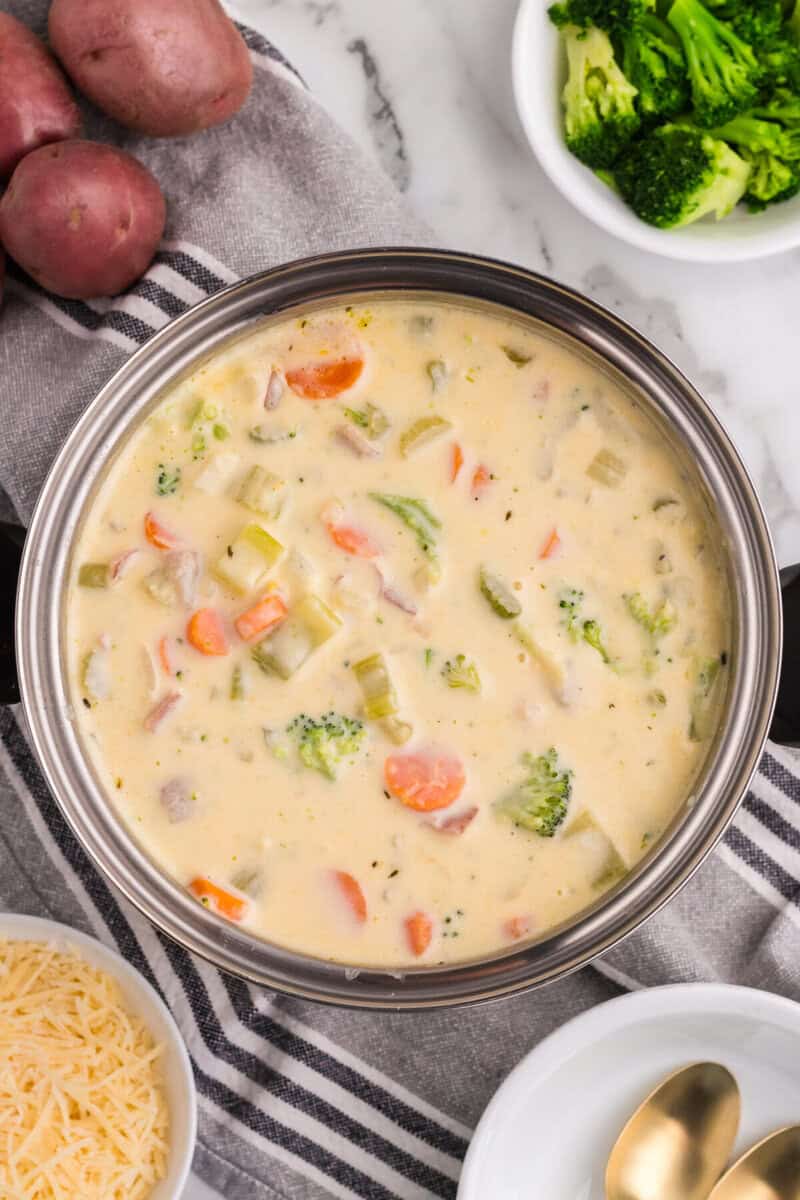 finished Broccoli Potato Cheese Soup.