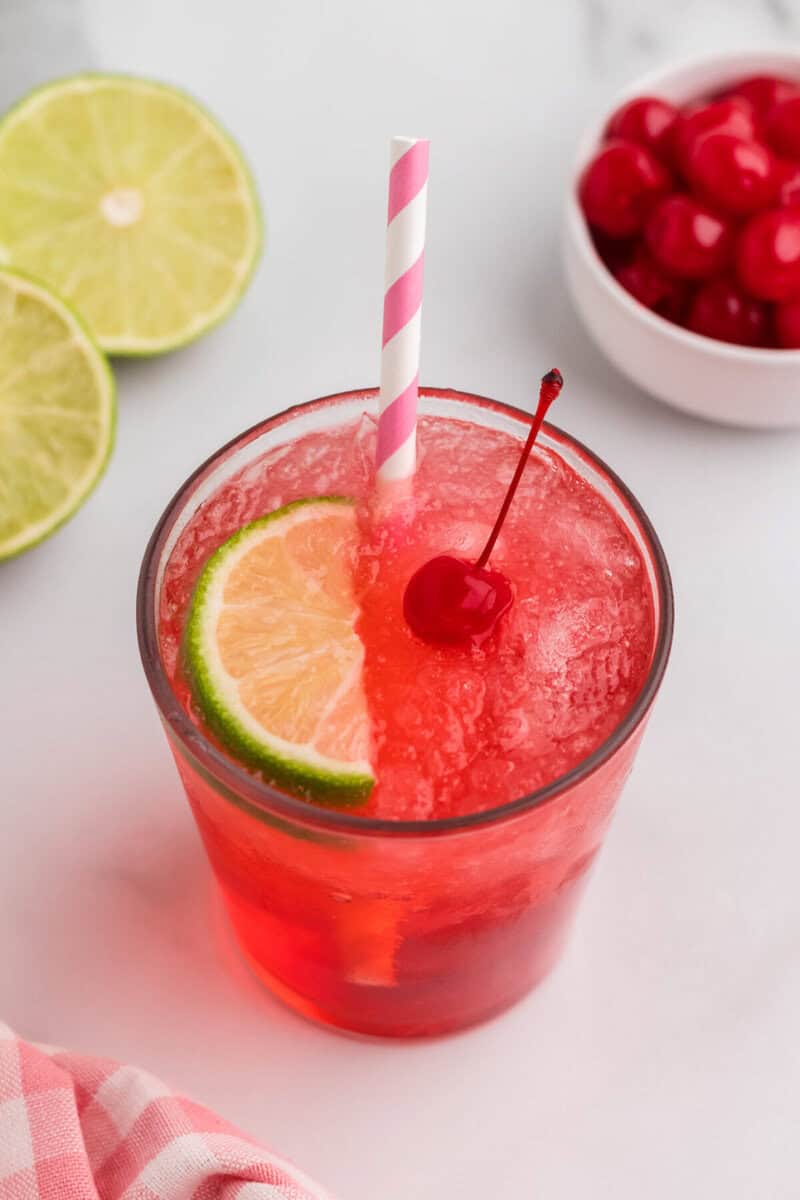 single glass of the Cherry Limeade.