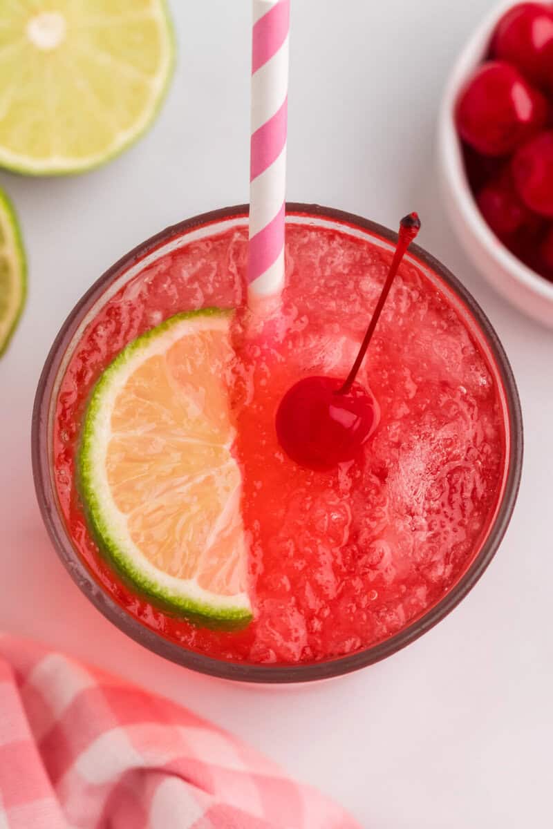 top-down closeup of the Cherry Limeade.