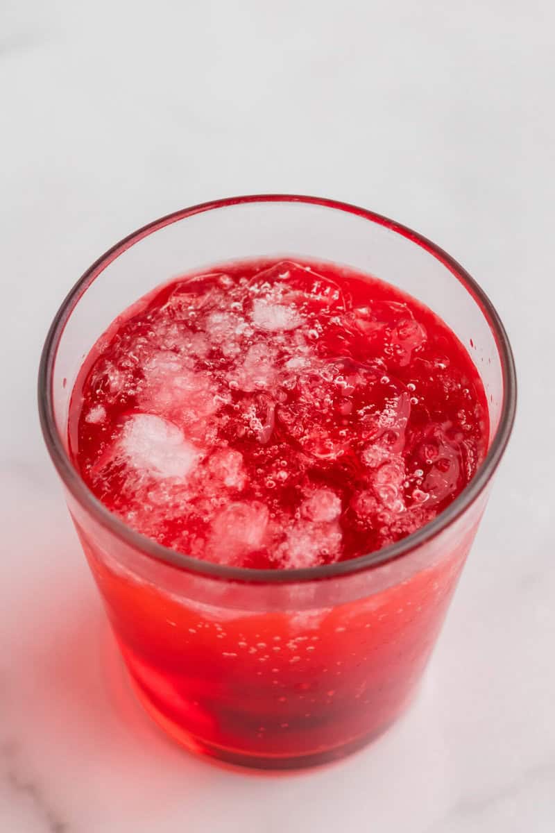 making a glass of the Cherry Limeade.