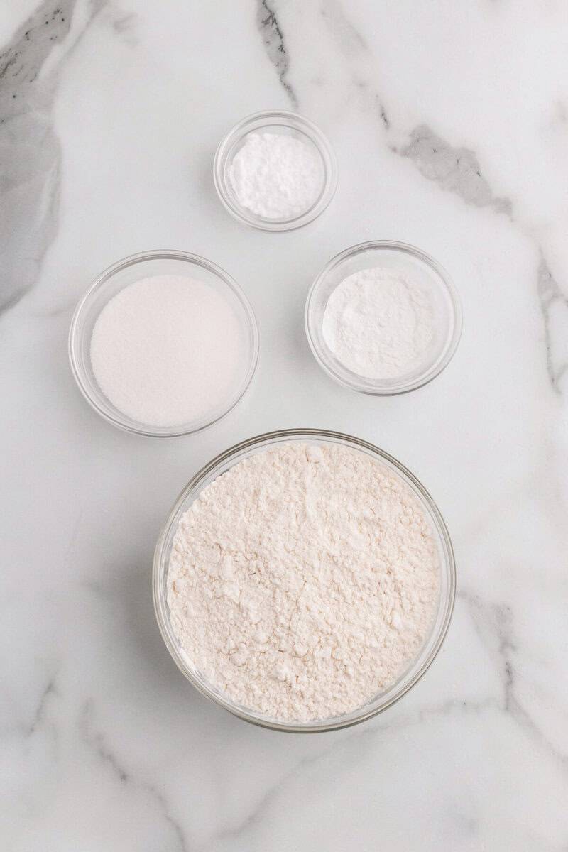 ingredients for the homemade pancake mix.