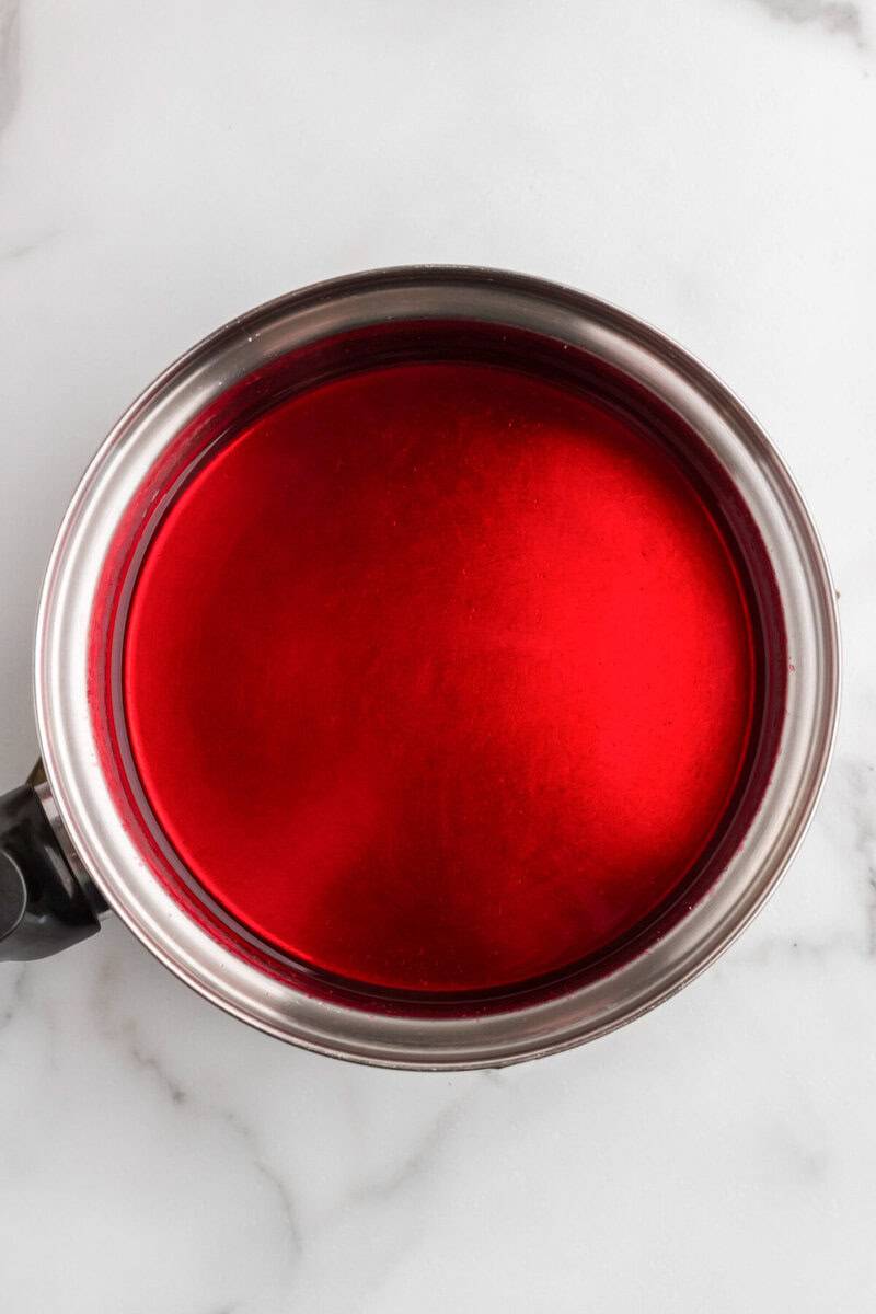 making the Jell-O in a saucepan.