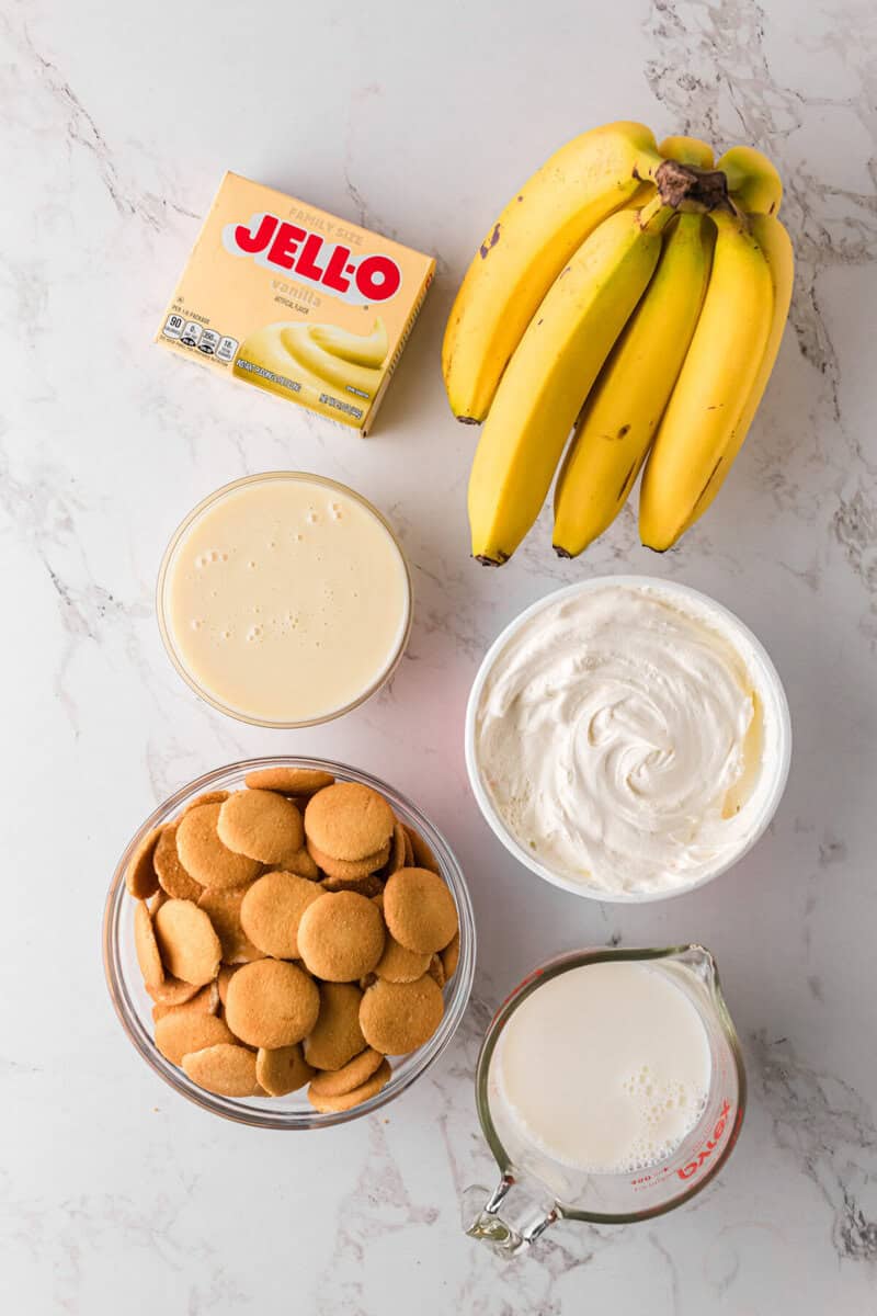 ingredients for the Banana Pudding.