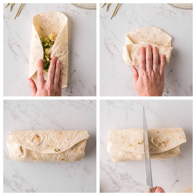 step by step pictures for rolling the wrap.