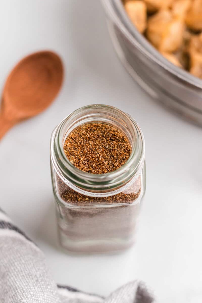 Chicken Taco Seasoning stored in a jar.