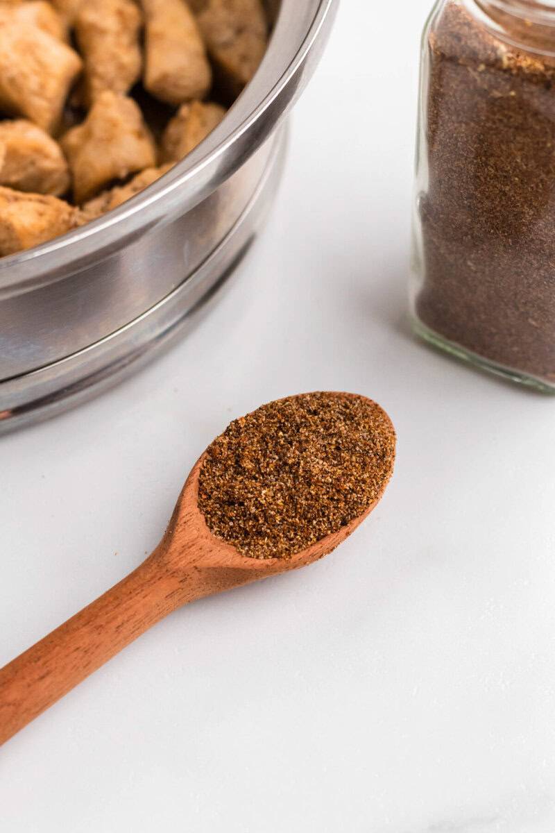 spoon of the chicken taco seasoning.