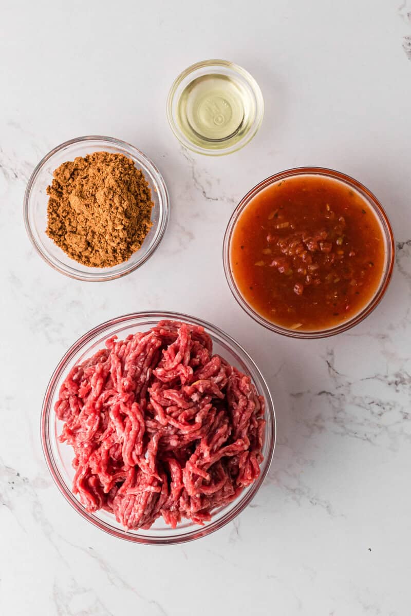 ingredients for the taco meat.