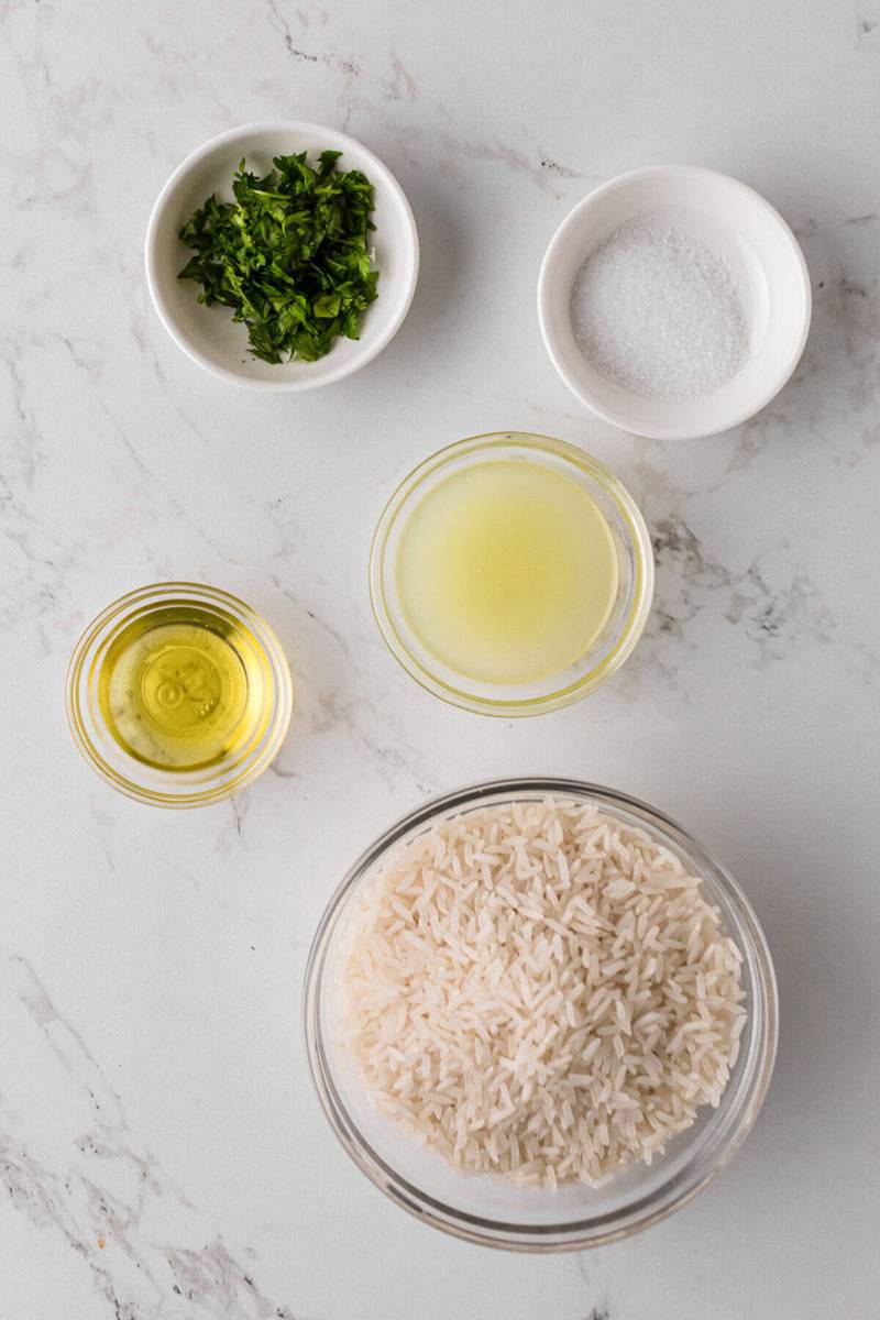 ingredients for the Cilantro Lime Rice.