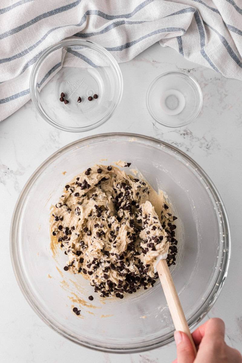 folding in the chocolate chips.
