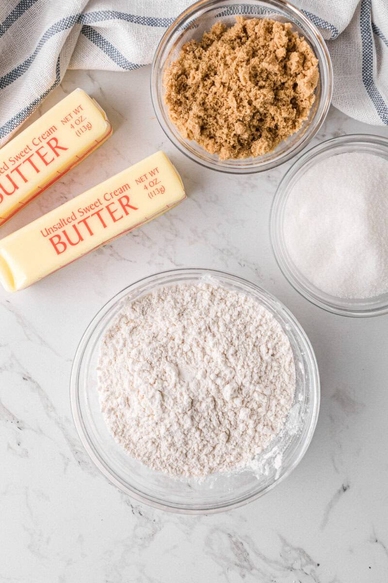 preparing the flour for the cookie dough bites.