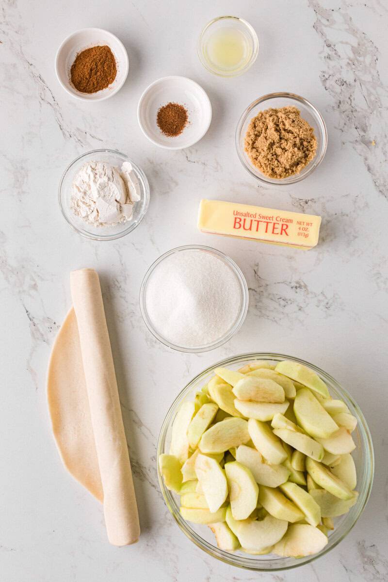 ingredients for the Dutch Apple Pie.