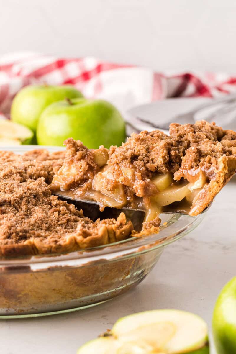 serving a slice of the Dutch Apple Pie.