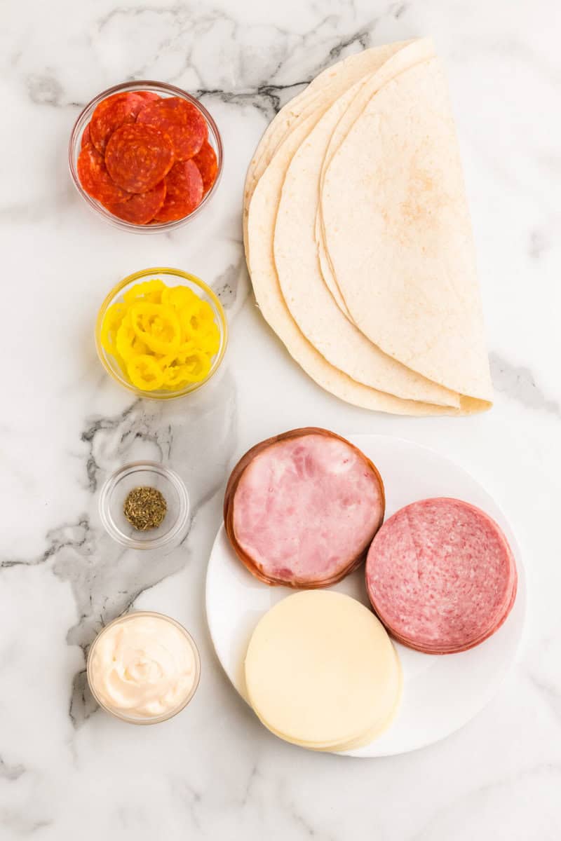 ingredients for the Italian Pinwheels.