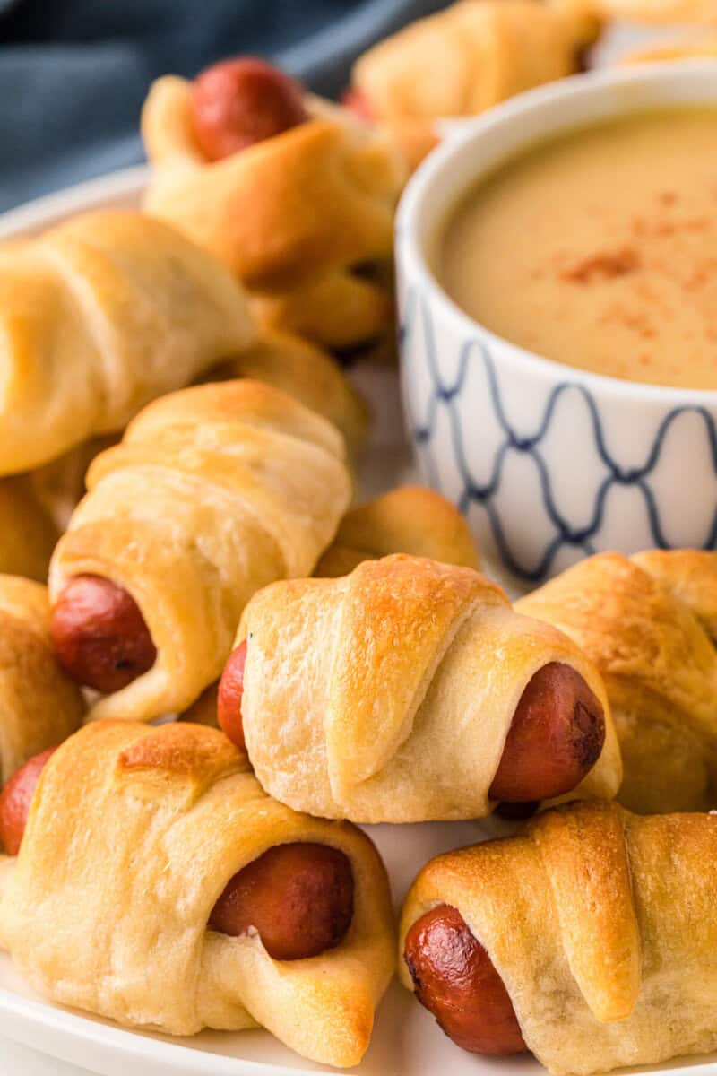 closeup of the Pigs in a Blanket.