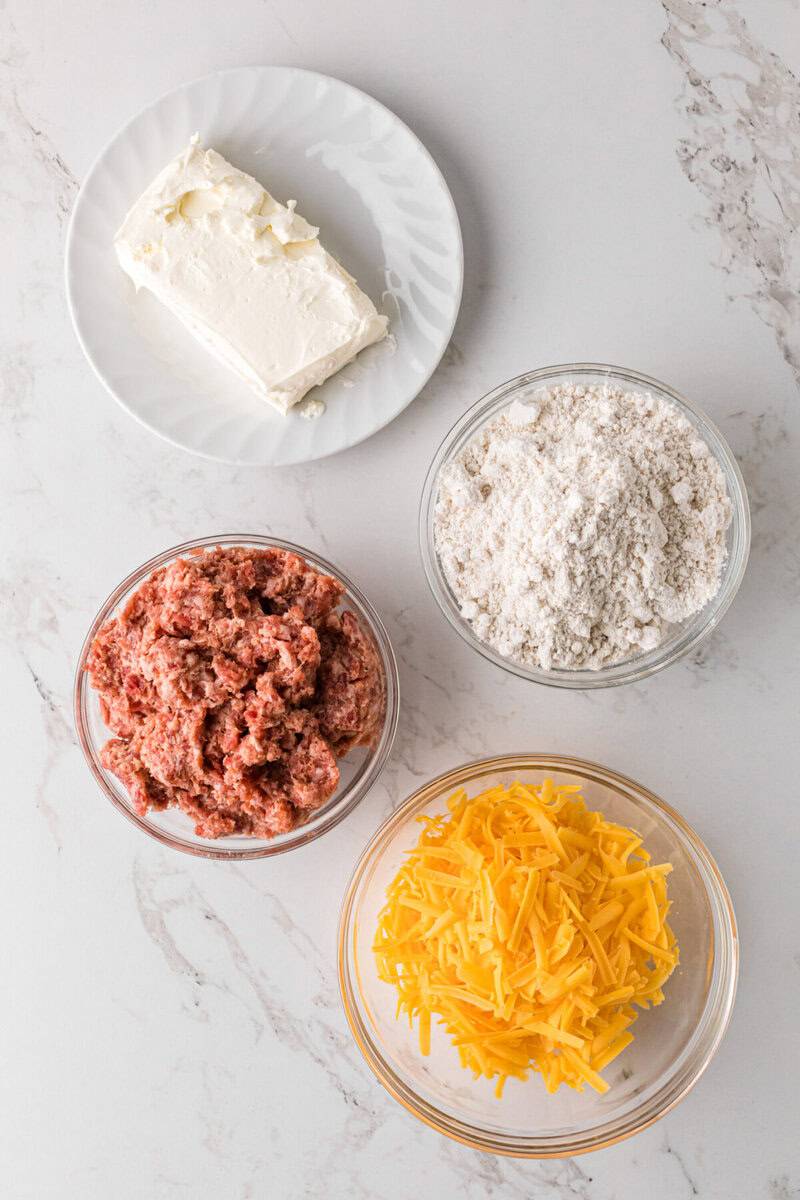 ingredients for the sausage balls.