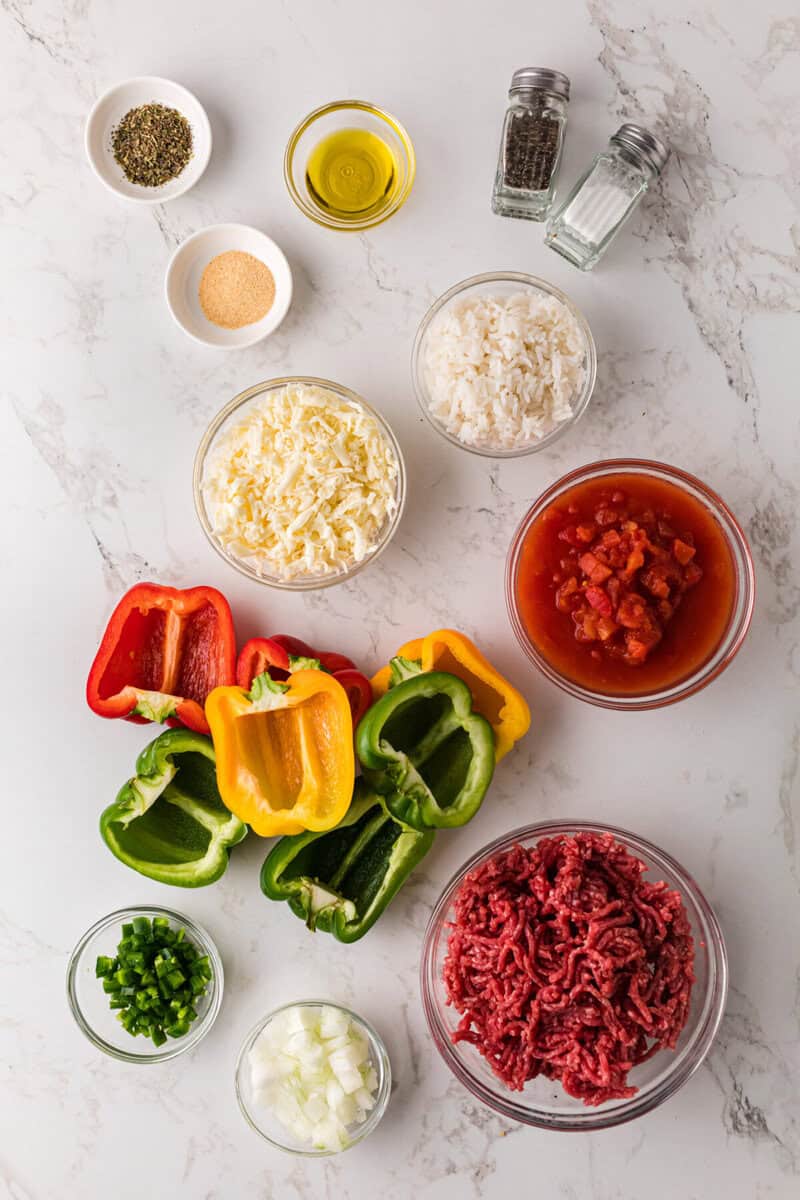 ingredients for the Stuffed Peppers.