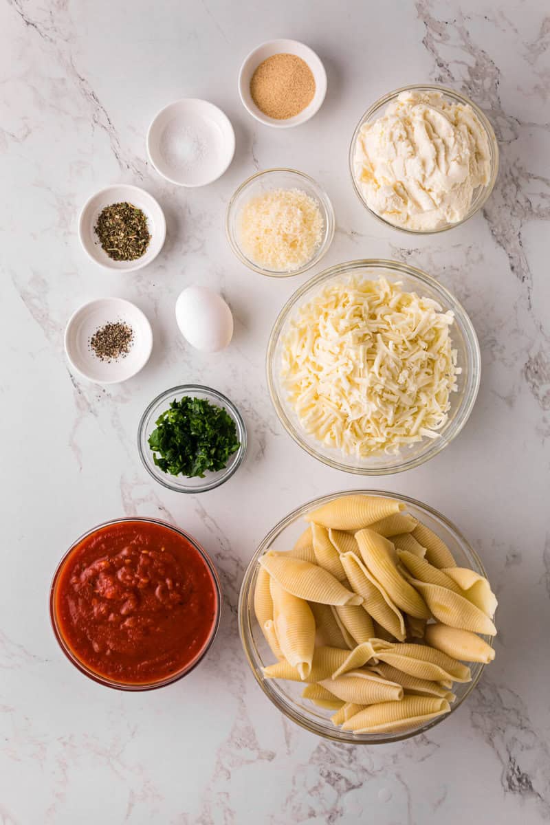 ingredients for the Stuffed Shells.