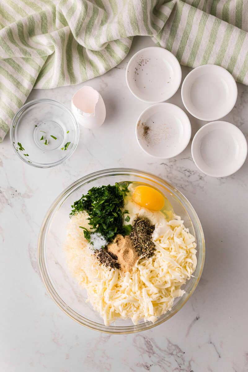 ingredients for the ricotta filling for the shells.
