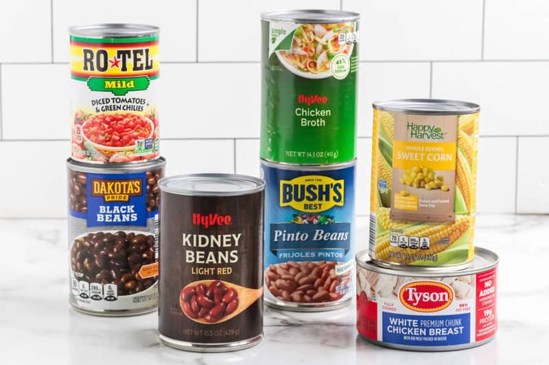 the 7 cans needed for the taco soup.