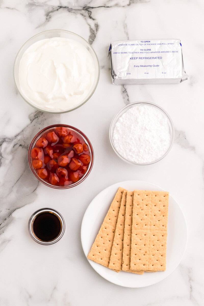 ingredients for the Cherry Cheesecake Dip.
