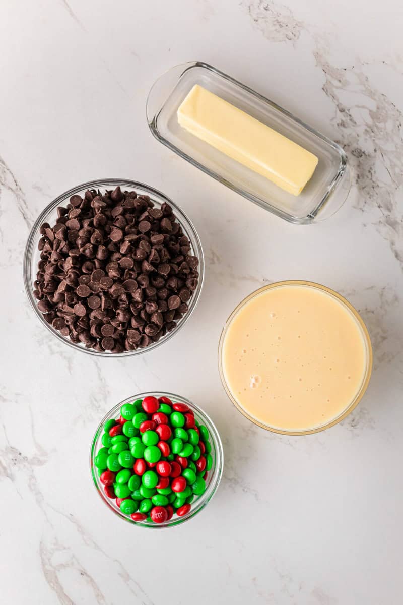 ingredients for the Christmas Fudge.
