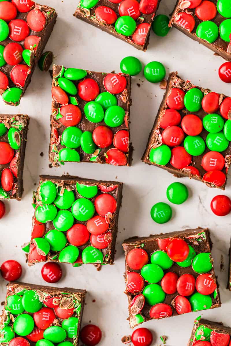 closeup of the Christmas Fudge.
