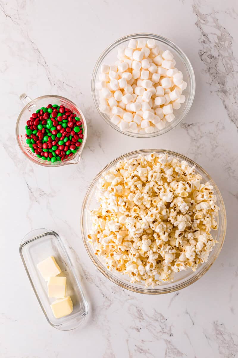 ingredients for the Christmas Popcorn.