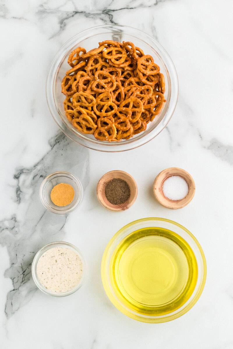 ingredients for the Crack Pretzels.
