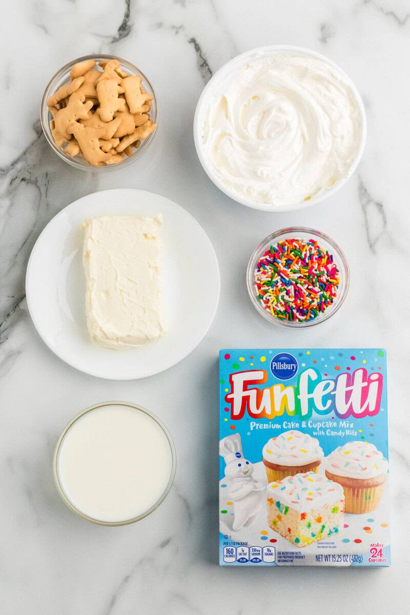 ingredients for the Funfetti Dip.